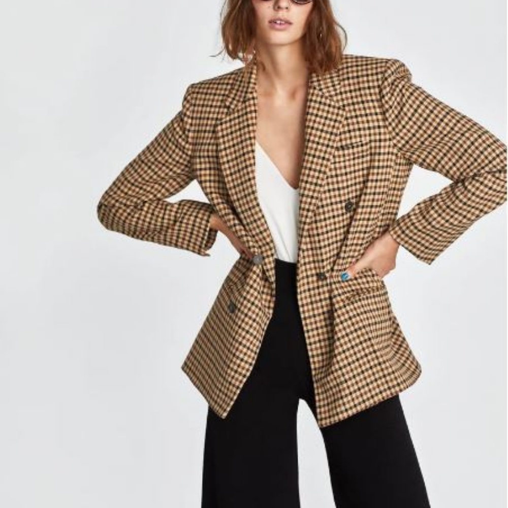 Zara Check Jacket Blazer